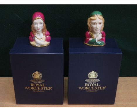 TWO BOXED ROYAL WORCESTER LIMITED EDITION CANDLE SNUFFERS DEPICTING ROMEO & JULIET 