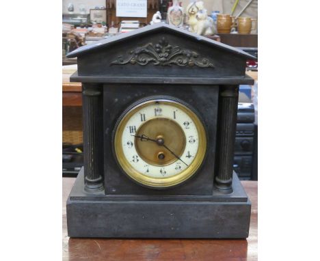 BLACK SLATE MANTLE CLOCK 