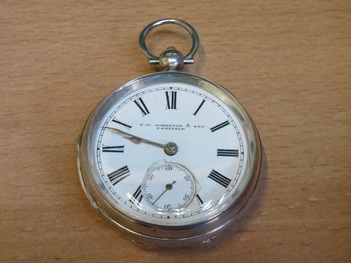 J W JOHNSON & SON HALLMARKED SILVER POCKET WATCH