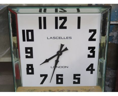 LARGE MODERN MIRRORED WALL CLOCK, LASCELLES, LONDON 