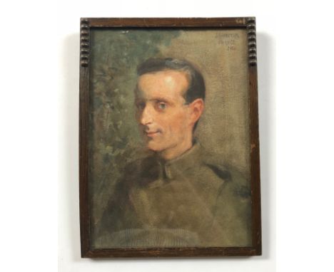 WW1 1918 Royal Flying Corps Portrait Painting.A good original head and shoulder portrait of an other rank wearing the RFC pat