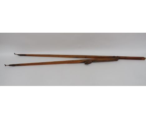 WW1/Interwar Wooden Rib From Airshippolished wooden, divider shape, wooden rib.  Upper steel joining bracket.  Lower steel fi