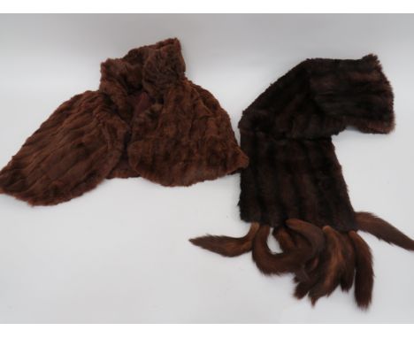 Vintage Fur Stole, &amp; Fur Collar / Cape , etc.Appear to be in good condition. (2 items) 