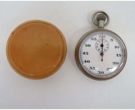 WW2 1940 Dated RAF Stopwatchwhite metal case with top winding button.  Rear of case with large crowned 'AM' over '6B/117. 270