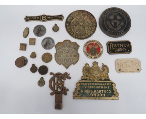 Selection of Antique &amp; Vintage Safe Makers Brass Badges.An interesting and varied selection including: Millers Patent. ..