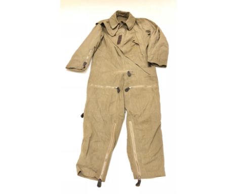 WW2 Luftwaffe Summer Battle of Britain pattern flying suit.A good early example of the light brown cotton flying suit. To the