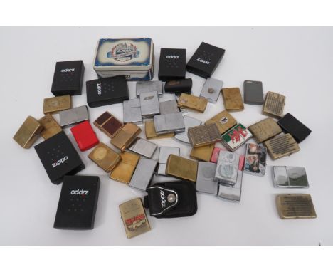 Good Selection of Various Lightersmostly Zippo examples.  Including boxed, 60th anniversary 1932-1992 ... Brass Harley Davids