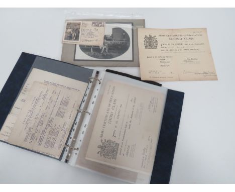 Quantity of Interwar Discharge Paperwork and Photographall relating to Pte Playfair Leicestershire Reg including his Army Cer