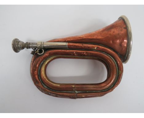 Late 19th Century Copper Bugle / Buglette as used by Cyclists.A good scarce example by 'Hy. Keat &amp; Sons' of London. Also 