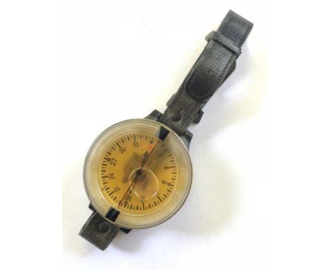 WW2 period Luftwaffe Aircrew Wrist Compass with Original Strap.A good example with clear dial, liquid filled. Complete with o
