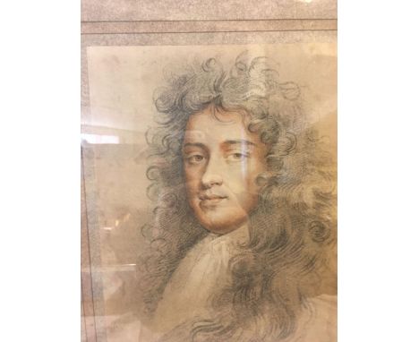 PORTRAIT HEAD AND SHOULDERS OF JAMES, DUKE OF MONMOUTH, IN ANTIQUE  GILT FRAME 