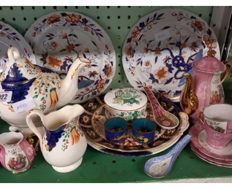 SHELF OF DECORATIVE CHINAWARE