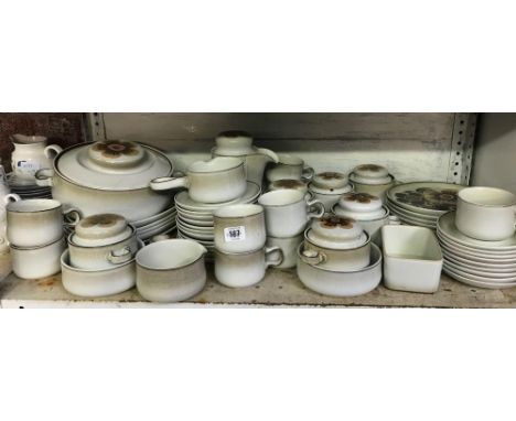 SHELF OF DENBY WARE POTTERY, DINNER &amp; TEA WARE