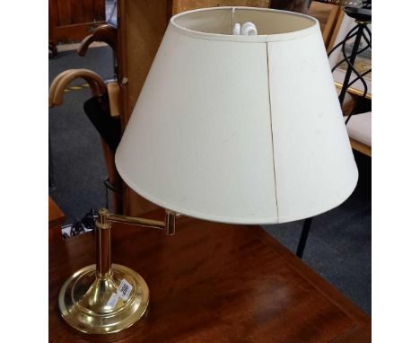 MODERN HINGED BRASS TABLE LAMP WITH SHADE &amp; DECORATIVE FLORAL CHINESE CHINA LAMP WITH SHADE