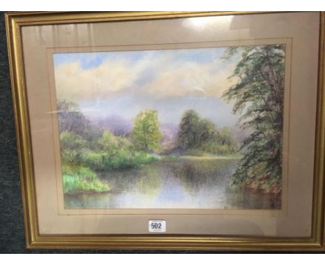 F/G PASTEL DRAWING THE RIVER OTTER BY K BOUTLAND