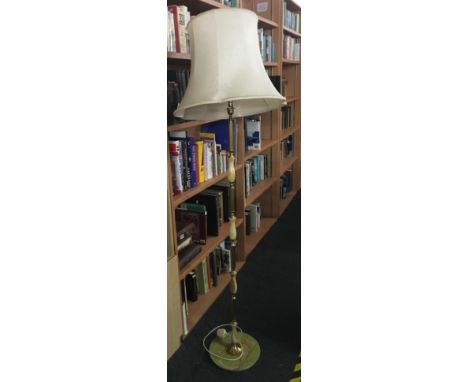 BRASS &amp; ONYX STANDARD LIGHT WITH SHADE