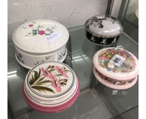 4 CHINA TRINKET BOXES, ONE MADE BY ROYAL DOULTON