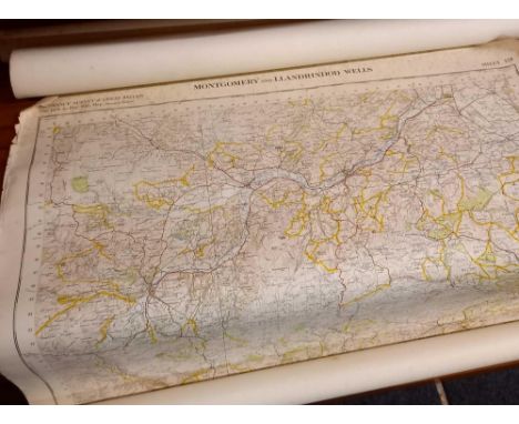 VARIOUS ROLLED UP 1'' 1960's ORDNANCE SURVEY MAPS