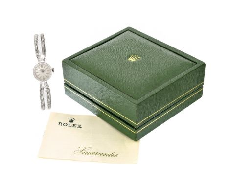Vintage Circa 1973 Lady's Rolex Bracelet watch with Manual Movement with Box and Papers. Case back stamped 14K, clasp stamped