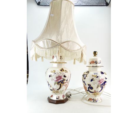 A pair of Masons Mandalay Lamp bases with matching shades ( 35cm height without the light fitting) ( 2)