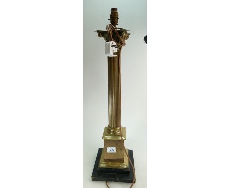 Brass 20th century Corinthian column table lamp