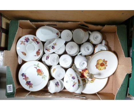 A large collection of Royal Worcester Evesham china ( 41 pieces) ( 2 Trays)