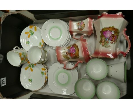 A mixed collection of ceramic items to include Art Deco hand finished Stanley floral decorated part teaset, similar Bell Chin