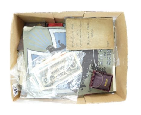 EPHEMERA - a job lot to include - a quantity of vintage beer labels, autograph books including George Formby, Royal Air Force