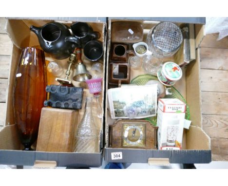 A mixed collection of items to include Carltonware novelty water jug, cast iron Richfords pipe stand, cut glass items, mantle