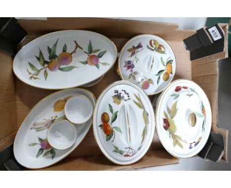 A collection of Royal Worcester Evesham flame proof dinnerware to include tureens, covered vegetable dishes, platters etc