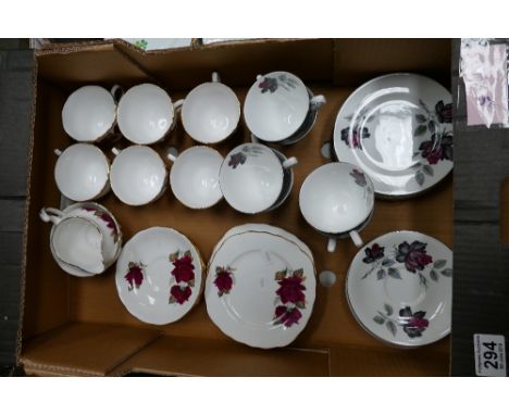 A collection of ceramic teaware to include Royal Vale floral decorated part teaset and similar Royal Albert part teaset