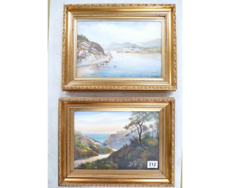 Two Edwardian landscape scenes signed R. E. Hague 1924 (2)