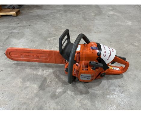 A Husqvarna petrol chainsaw