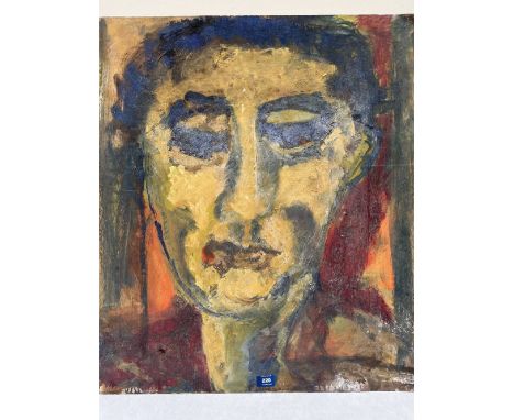 NAN FRANKEL. BRITISH 1921-2000 A portrait study. Oil on board. 31' x 27'. Unframed