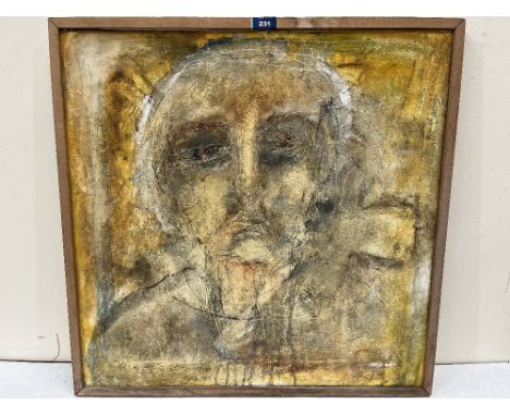 NAN FRANKEL. BRITISH 1921-2000 A portrait. Signed and dated May '94 verso. Oil on canvas 23½' x 23½'