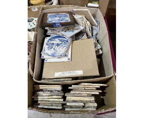 A collection of ceramic tiles, mostly 18th century. Dutch 