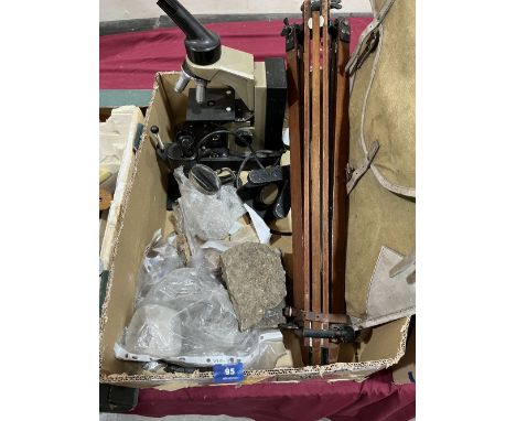 A Vickers M1Oa laboratory microscope, rock samples, tripod etc.