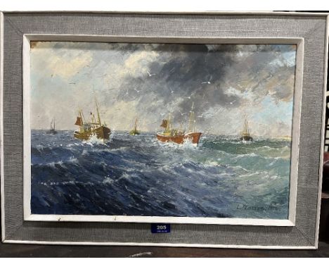 L. PEARSON. BRITISH 20TH CENTURY A seascape. Signed and dated 1976. Oil on board 13½' x 20'