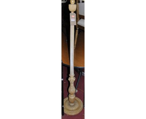 A cream painted classical style standard lamp with fluted column, height (excluding fittings) 155cm