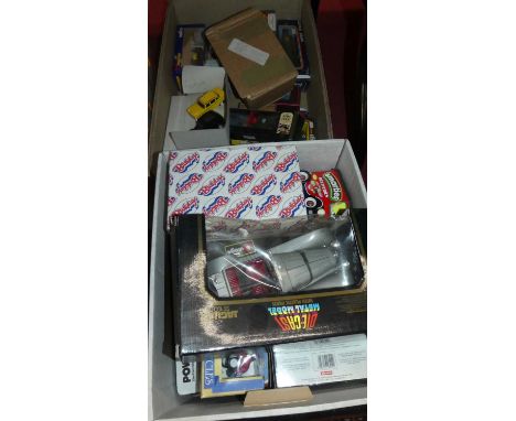 Two boxes of mixed modern issue diecast to include Bburago, Lledo Days Gone and others