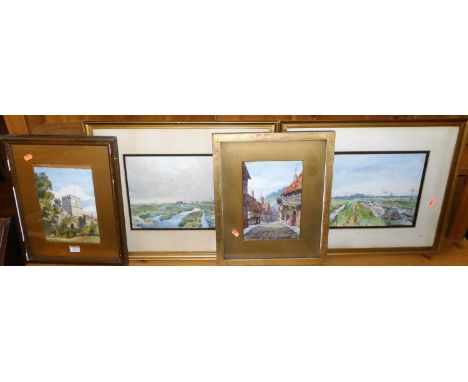 Charles Augustine Castleford Jeffcock (1872-1932) - Matched pair; East Anglian landscapes, watercolours, signed and dated '06