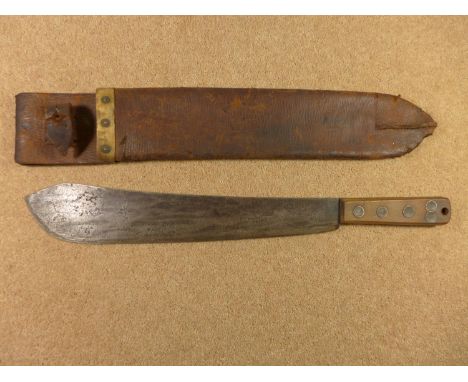 A WORLD WAR I MACHETE, 37CM BLADE, MARKED 1917 