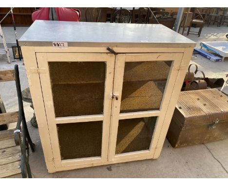 A VINTAGE PANTRY CUPBOARD 