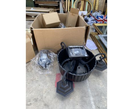 A SOLAR POST LIGHT WITH PLANTER 