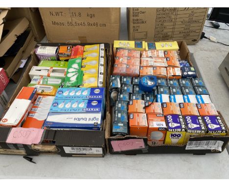 A LARGE ASSORTMENT OF LIGHT BULBS 