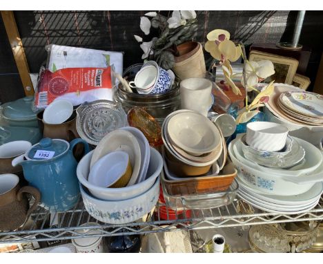 A LARGE QUANTITY OF CERAMIC KITCHEN ITEMS TO INCLUDE DENBY, JUGS, PLATES AND TUREENS ETC 