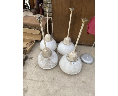 FOUR VINTAGE INDUSTRIAL STYLE LIGHT FITTINGS 