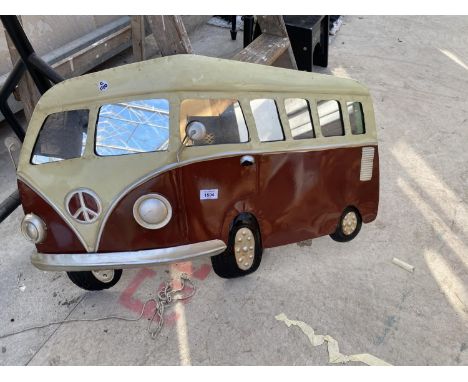 AN ENAMEL VW CAMPER VAN WITH MIRRORED WINDOWS 