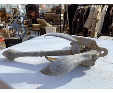 A VINTAGE FOLDING BOAT ANCHOR 