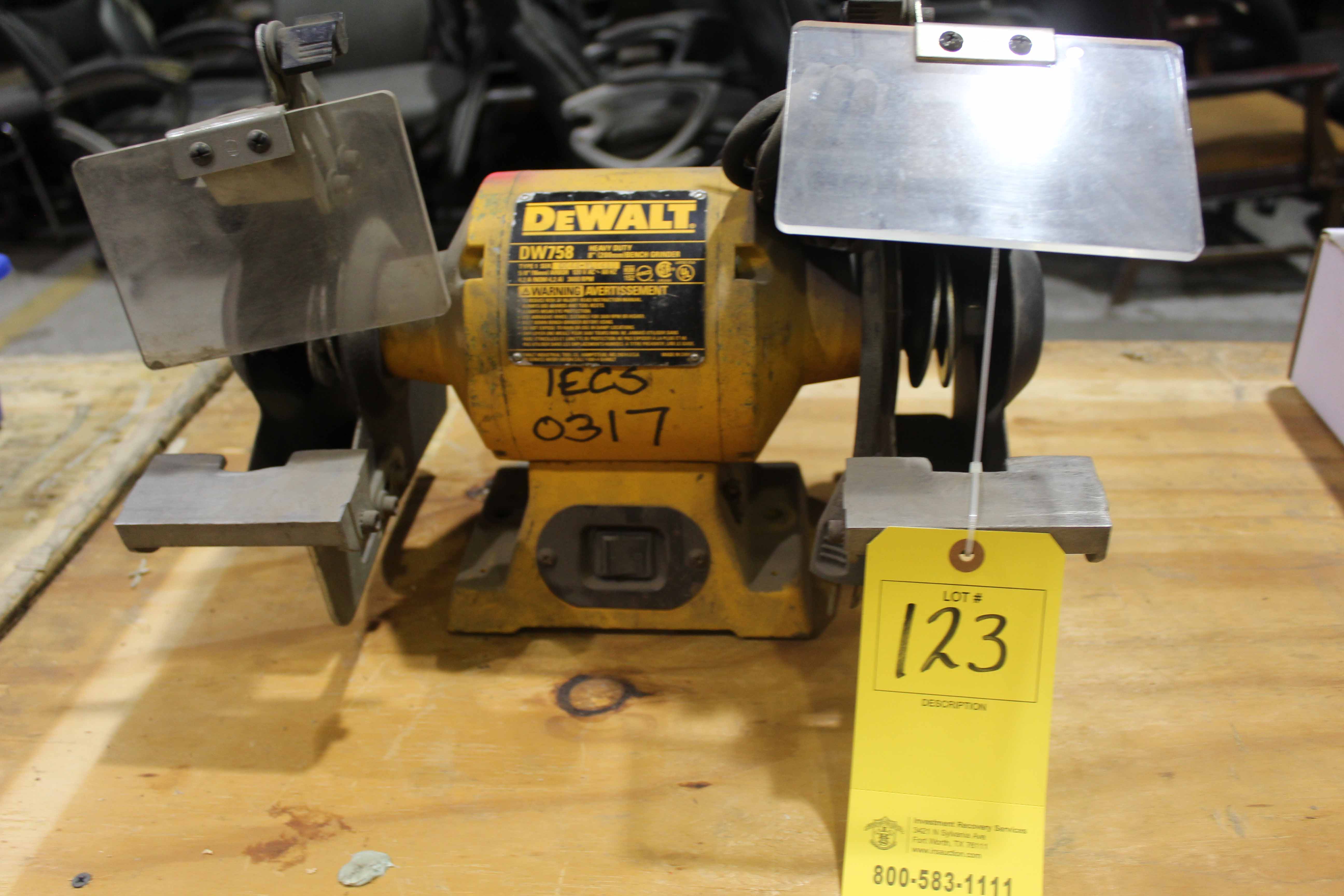 BENCH GRINDER, DEWALT 8" MDL. DW758